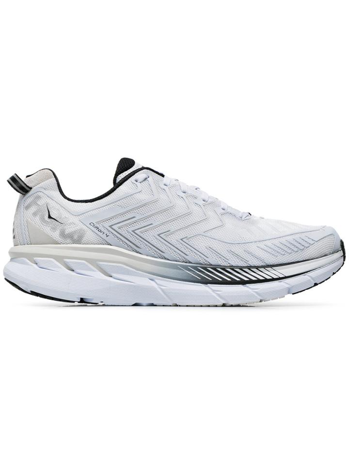 Hoka One One White Clifton 5 Sneakers