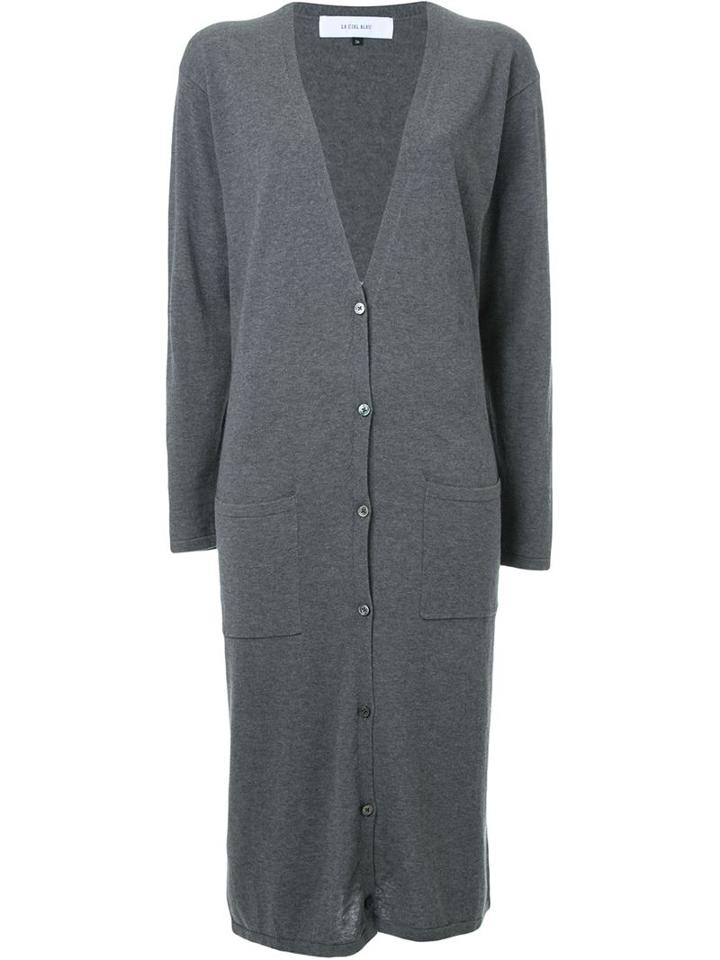 Le Ciel Bleu Long Cardigan, Women's, Size: 36, Grey, Cotton