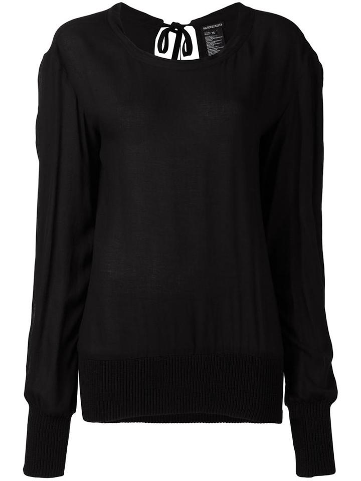 Ann Demeulemeester Open Back Blouse, Women's, Size: 40, Black, Viscose