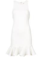 Halston Heritage Peplum Hem Dress - White