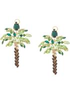Shourouk Palm Tree Earrings - Green