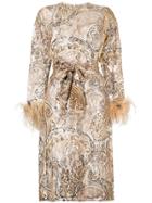 William Vintage Paisley Embroidered Midi Dress - Nude & Neutrals