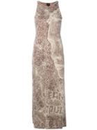 Jean Paul Gaultier Vintage Optical Printed Long Dress - Nude &