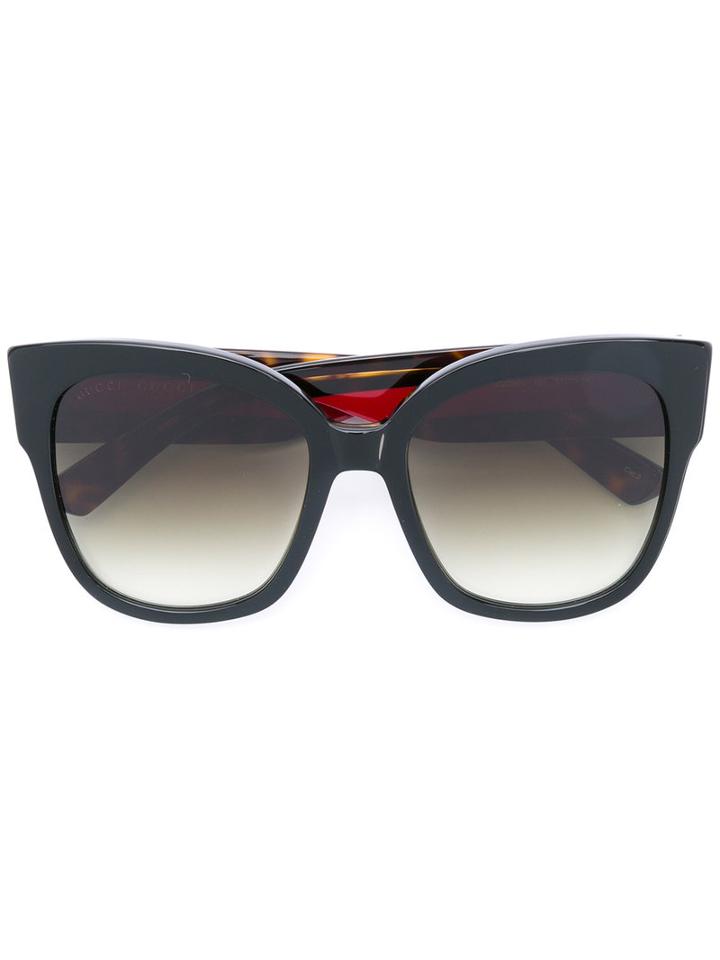 Gucci Eyewear Gg Arm Cat Eye Sunglasses, Women's, Size: 55, Brown, Acetate