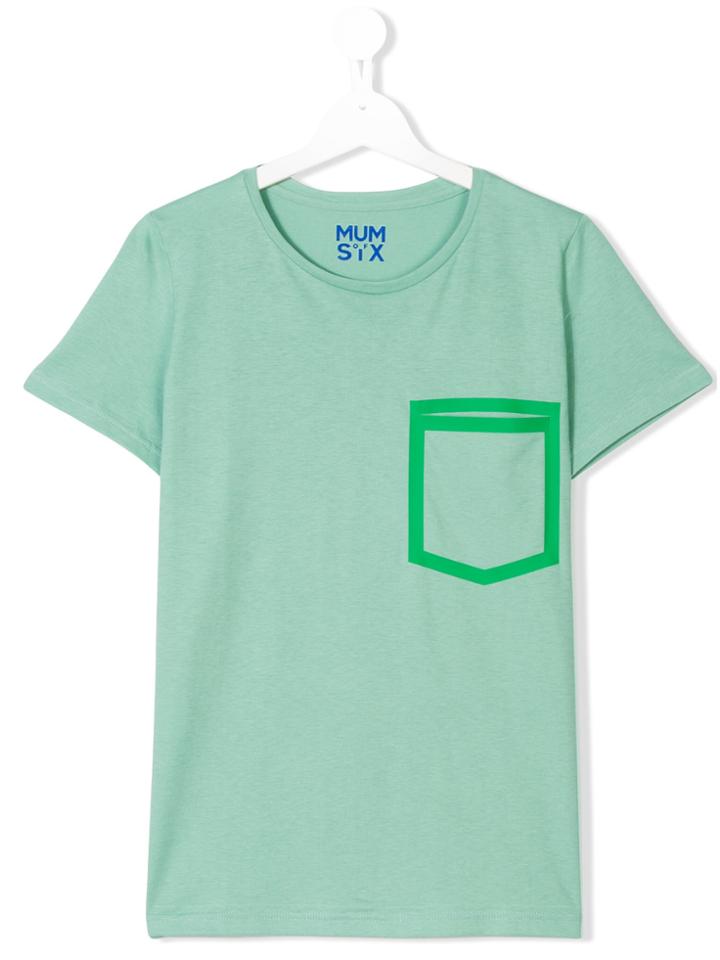 Mumofsix Teen Contrast Patch Pocket T-shirt - Green
