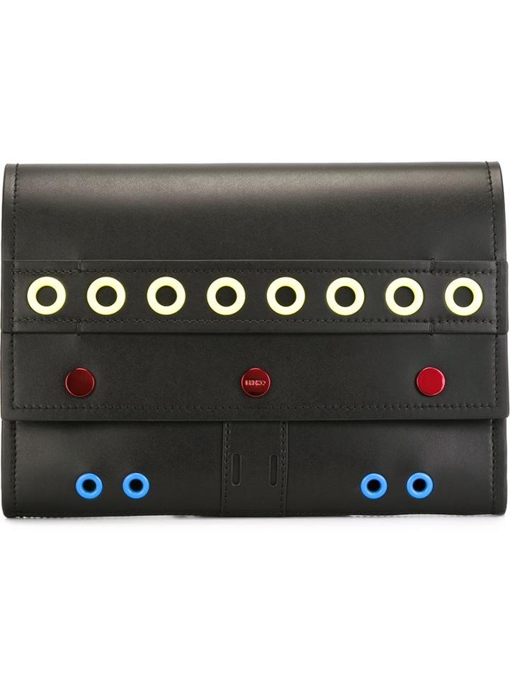 Kenzo Bike Clutch, Women's, Black, Calf Leather