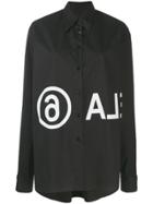 Mm6 Maison Margiela Logo Printed Shirt - Black