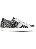 Philippe Model Glitter Lace Up Sneakers - Black