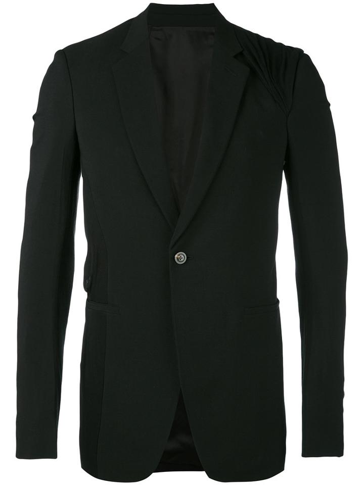 Rick Owens - Draped Blazer - Men - Cotton/virgin Wool/silk - 48, Black, Cotton/virgin Wool/silk