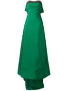 Carolina Herrera Strapless Gown, Women's, Size: 4, Green, Silk