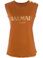 Balmain Logo T-shirt - Brown