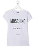 Moschino Kids Teen Printed Logo T-shirt - White