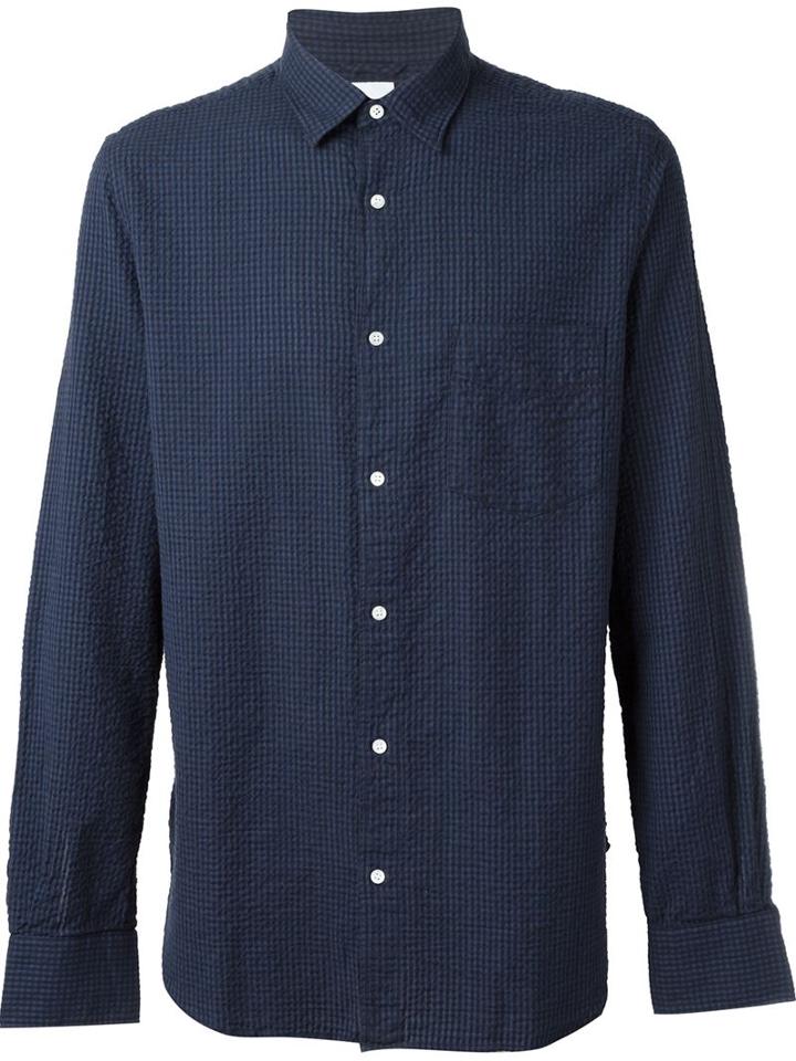 Aspesi Checked Shirt, Men's, Size: L, Blue, Cotton