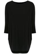 Track & Field 7/8 Panelled Sleeves Blouse - Black