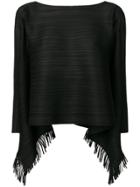 Pleats Please By Issey Miyake Pleated Boat Neck Top - Black