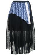 Sacai Asymmetric Pleated Skirt - Blue
