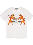 Gucci Gucci Logo With Tigers T-shirt - White