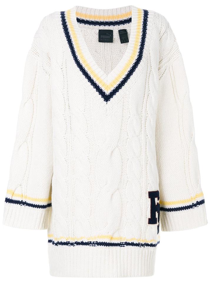 Fenty X Puma Cable Knit Cricket Jumper - White