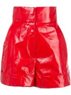 Sara Battaglia Fitted High Waist Shorts - Red