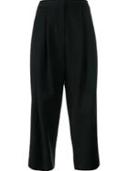 Adam Lippes Cropped Wide Leg Trousers - Black