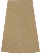 Burberry Cotton Silk High-waisted Skirt - Neutrals