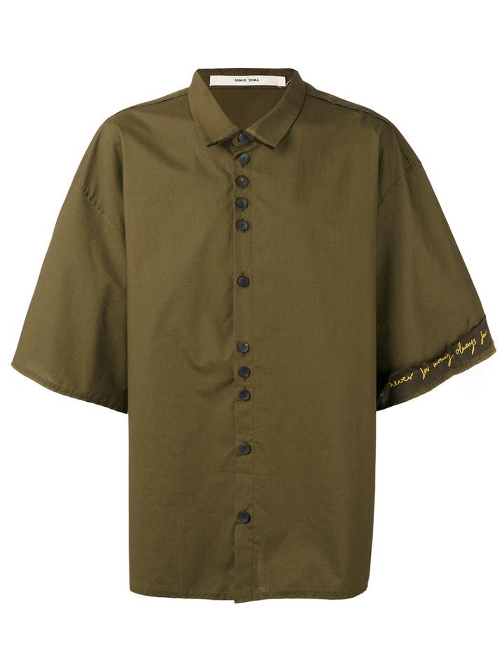 Damir Doma - Three-quarters Sleeve Oversized Shirt - Men - Cotton - Xl, Green, Cotton