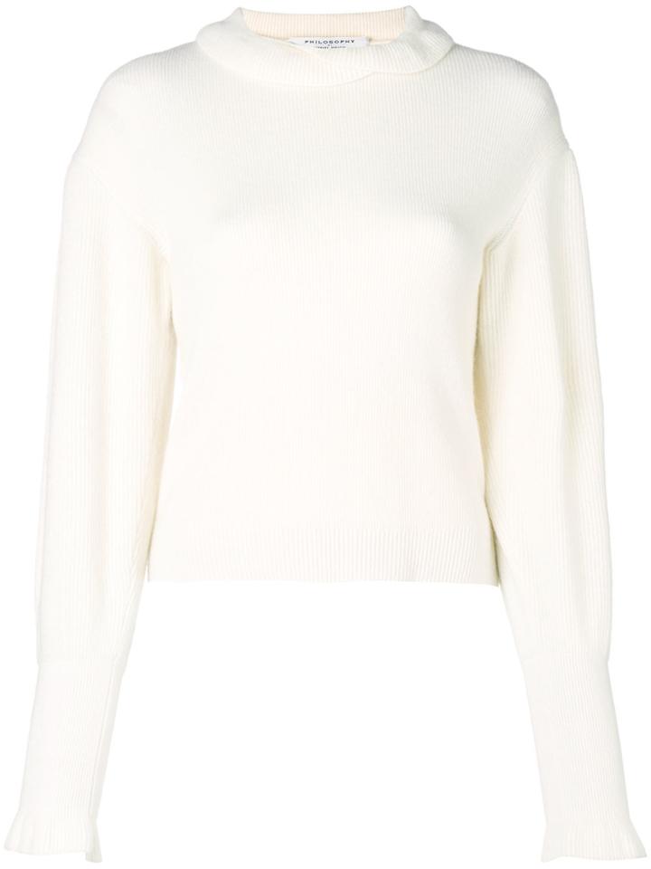 Philosophy Di Lorenzo Serafini Fold Collar Sweater - Nude & Neutrals