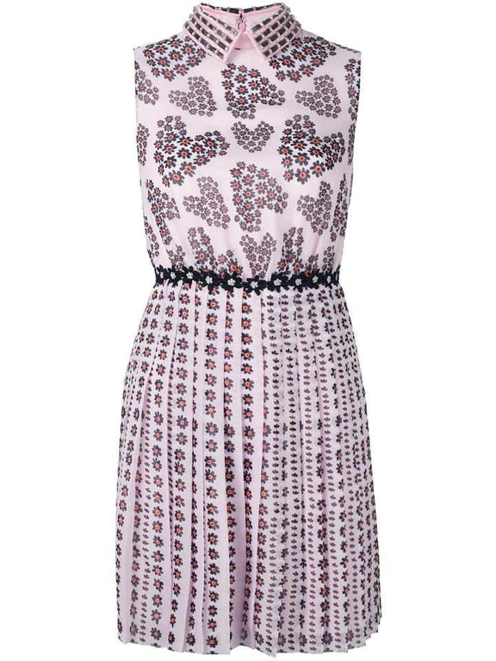 Giamba Floral Pleated Dress, Women's, Size: 42, Pink/purple, Silk/polyester