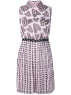 Giamba Floral Pleated Dress, Women's, Size: 42, Pink/purple, Silk/polyester