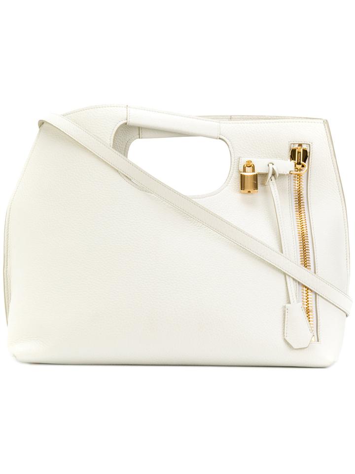 Tom Ford Padlock Tassel Tote - Nude & Neutrals