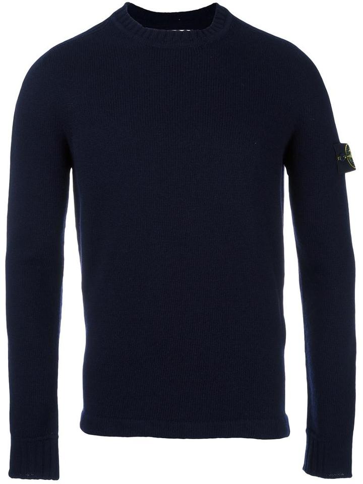 Stone Island Fine Knit Jumper, Men's, Size: Medium, Blue, Polyamide/wool