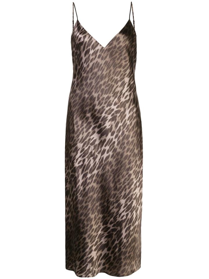 L'agence Leopard Print Midi Dress - Multicolour
