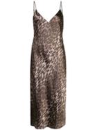 L'agence Leopard Print Midi Dress - Multicolour