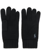Polo Ralph Lauren Embroidered Logo Gloves - Black