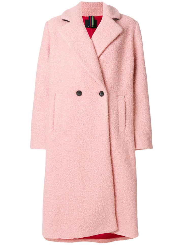 Ps By Paul Smith Double Breasted Coat - Pink & Purple