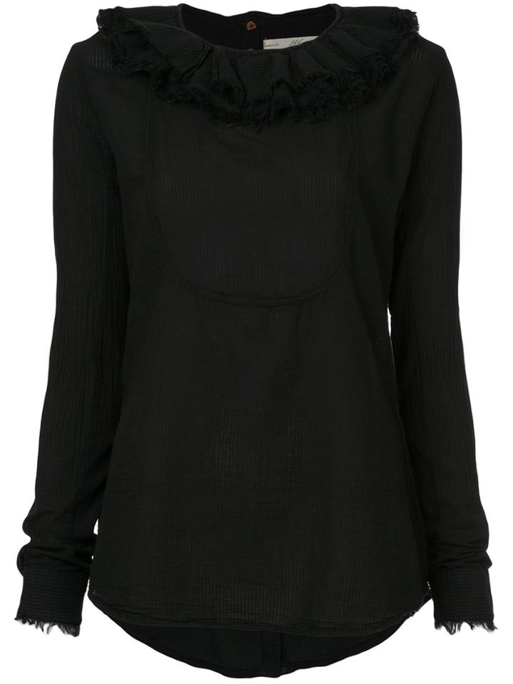 Aleksandr Manamïs Frill-collar Fitted Top - Black