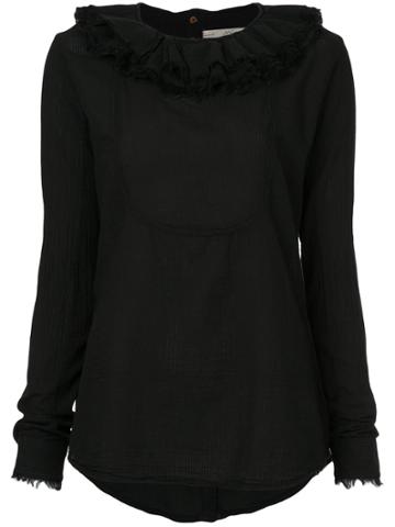 Aleksandr Manamïs Frill-collar Fitted Top - Black