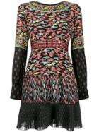 Saloni Multi-print Dress - Black