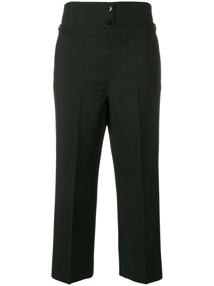 Jil Sander Cropped High-waisted Trousers - Black
