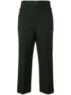 Jil Sander Cropped High-waisted Trousers - Black