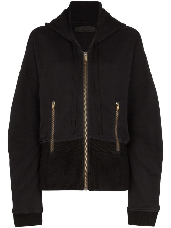 Haider Ackermann Elongated Hem Zip-front Hoodie - Black