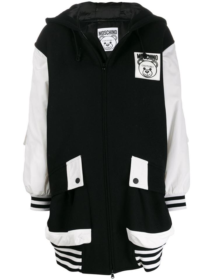 Moschino Oversized Zip Up Coat - Black