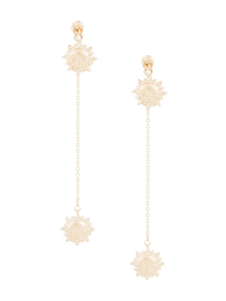 Petite Grand Sun Drop Earrings - Metallic