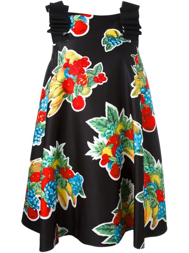 Victoria Victoria Beckham Fruit Basket A-line Dress, Women's, Size: 8, Black, Polyester/silk