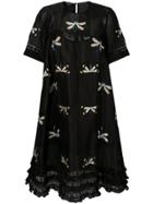Rochas Embellished Dragonfly Dress - Black