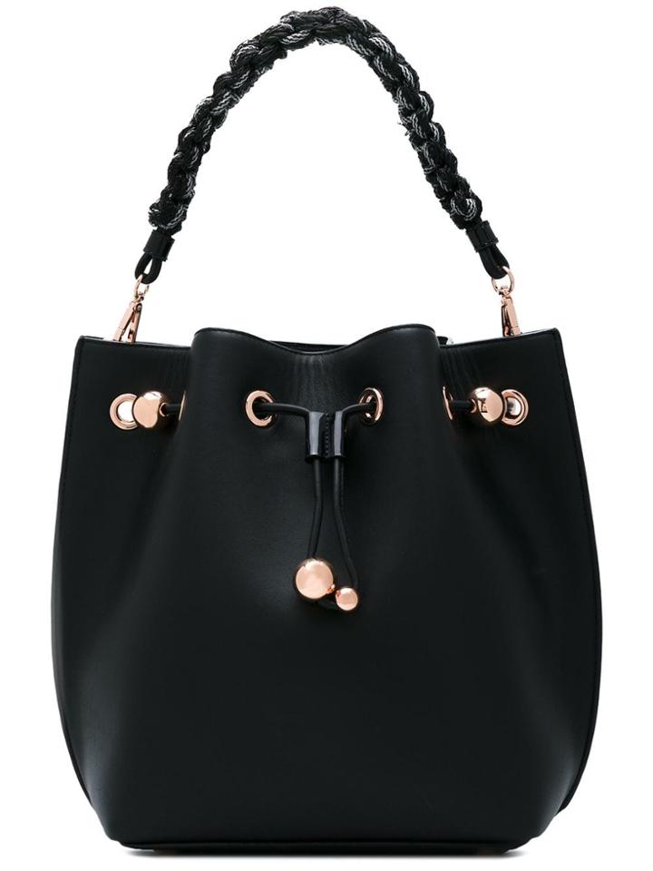 Sophia Webster Braided Strap Bucket Tote - Black