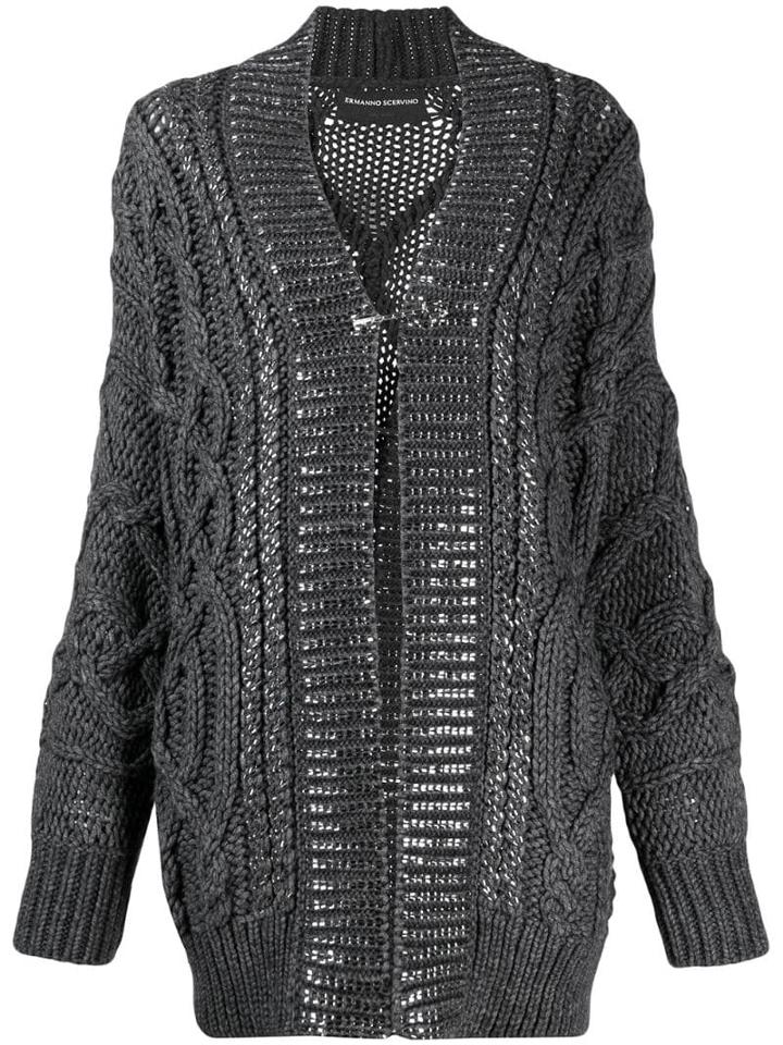 Ermanno Scervino Oversized Cardigan - Grey