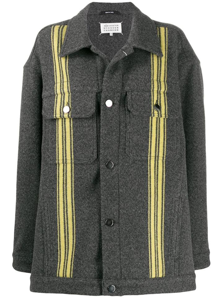 Maison Margiela Striped Details Oversized Jacket - Grey
