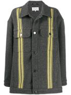 Maison Margiela Striped Details Oversized Jacket - Grey