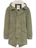 Yves Salomon Shearling Lined Feather Down Parka - Green